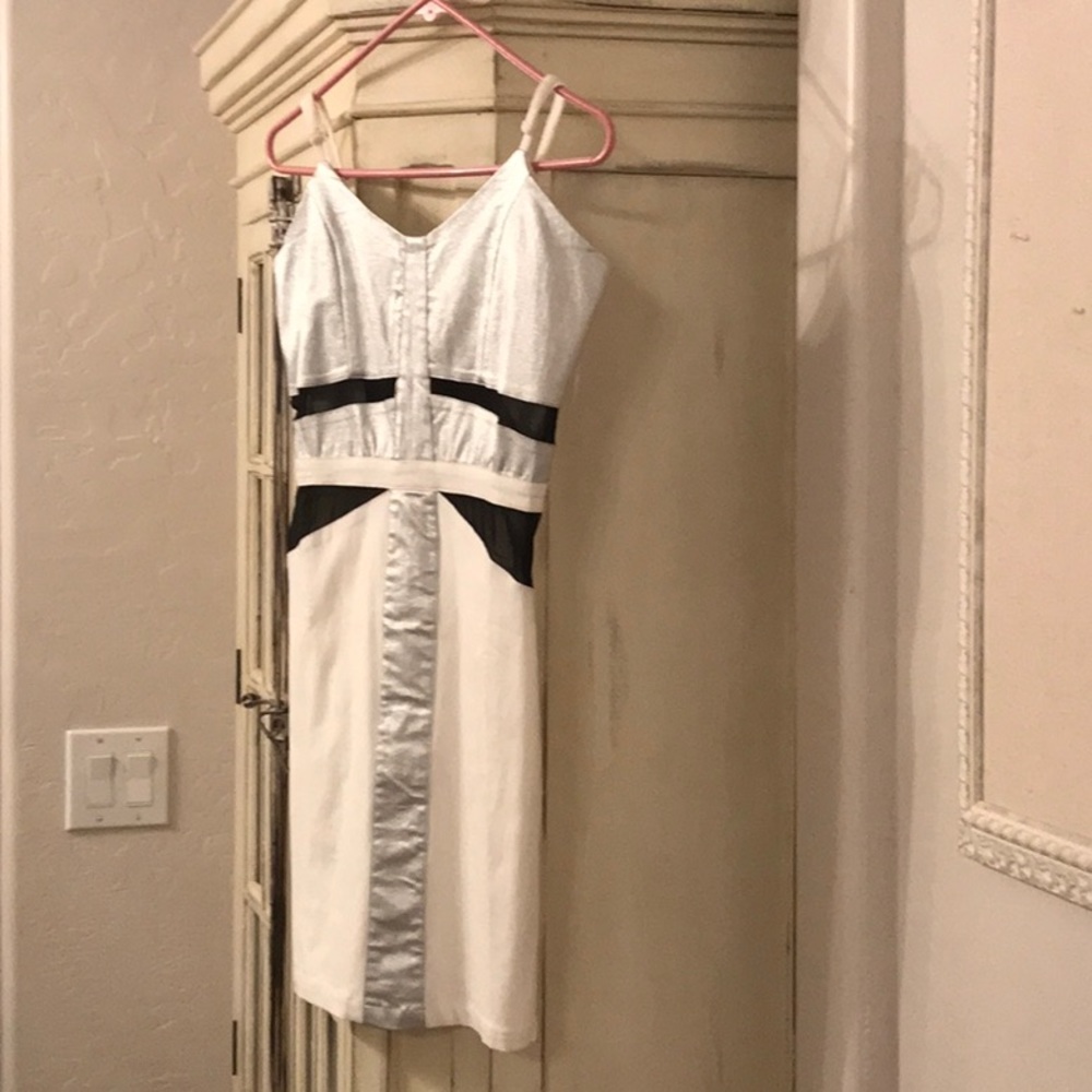 Silver, cream and black party dress!